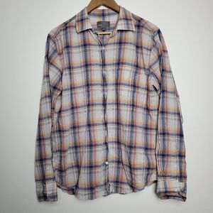 VINCE. MEN'S PLAID BUTTON-UP SIZE LARGE